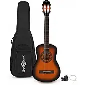 Gear4Music Junior-Konzertgitarre von (Größe 1/2) Sunburst – Paket