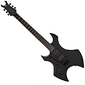 Gear4Music Harlem X Linkshändige E-Gitarre von Schwarz