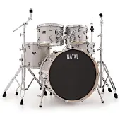 Natal Arcadia Pappel 5pc 20" Drum-Kit mit Hardware weiß Glanz