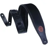 Levys Leathers 3" vegetarische Tan Leder Gitarrengurt Black