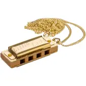 Hohner Little Lady Mundharmonika Gold mit Kette