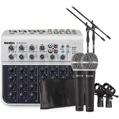 SubZero 8-Kanal-Mini-Mixer-Paket mit Mikrofonen