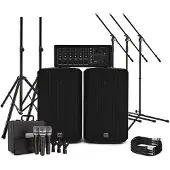 SubZero SZPA-612 250W 12" PA-System mit Mikrofonen und Stativen