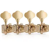 Gear4Music Guitarworks Bassgitarrenmechaniken 4-in-Line Gold