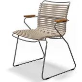 Houe Armlehnstuhl Click Lamellen beige, Designer Henrik Pedersen, 60x82x55 cm