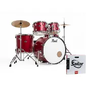 Pearl Roadshow 5-teiliges Fusion-Drumset mit Sabian-Becken Matte Red