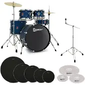 Premier Revolution 22" 5pc Low Lautstärke Drum Kit Bundle Blue Stardust