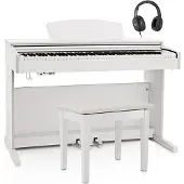 Gear4Music DP-10X Digitalpiano von im Paket mit Klavierbank Weiß