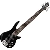Gear4Music Chicago 6-saitige Bassgitarre von schwarz