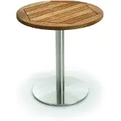 Niehoff - Runder Garten-Bistrotisch - Teak Teak geölt Edelstahl gebürstet Durchmesser: 70 cm