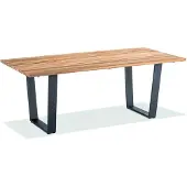 Niehoff - Teak-Gartentisch Noah - Aluminium 200 x 95 cm Teak recycelt Trapezkufe