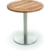 Niehoff - Runder Garten-Bistrotisch - Teak Teak recycelt Edelstahl gebürstet Durchmesser: 95 cm