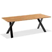 Niehoff Noah Tisch Aluminium X-Gestell Anthrazit/Teak