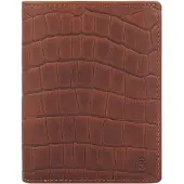 Esquire Leder Geldbörse Dallas Croco Portrait Wallet Brown braun