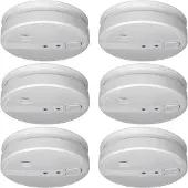 Elro 6er Set Rauchmelder vernetzbar, 230V mit wechselbarer Backup-Batterie, Ø 12,5cm