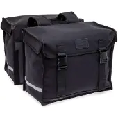New Looxs Doppelte Fahrradtasche Canvas Camping - 66 Liter - 43 x 22 x 35 cm (2x) - Schwarz