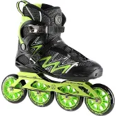 NILS Extreme Inline Skates NA8660 (Rollen: 100mm/85A, Kugellager: ABEC 9) schwarz/grün Damen