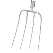 Ideal Idealspaten Dunggabel 4 Zinken Nordd., silberfarben