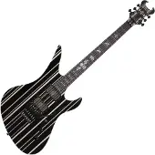Schecter Synyster Brauch Gloss Black mit silbernen Nadelstreifen