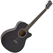 Gear4Music Single-Cutaway-Akustikgitarre von Schwarz