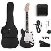 Gear4Music VISIONSTRING E-Gitarre – Paket Schwarz