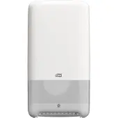 Tork Doppelrollenspender für Midi Toilettenpapier, T6, Robuster Toilettenpapierspender mit automatischem Rollenwechsel, Maße (H x B x L): 34,4 x 14 x 18,4 cm, Farbe: weiß