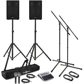 SubZero C10A Aktives PA-System mit Mikrofonen Stativen und Mischpult