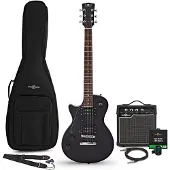 Gear4Music New Jersey Linkshändiges E-Gitarren-Paket Schwarz