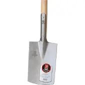 Idealspaten-bredt Ideal Spaten mit Tritt mit Esche-Knopfstiel, poliert Gr. 2