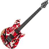 Evh - Limited Edition Wolfgang Special Striped-Serie Rot schwarz und Weiß gealtert