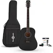 Gear4Music Dreadnought-Akustikgitarre mit Zubehörset von Schwarz