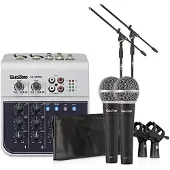 SubZero 4-Kanal-Mini-Mixer-Paket mit Mikrofonen