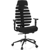 Hjh OFFICE ERGO LINE II PRO | Stoff - Profi Bürostuhl Schwarz