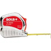 Sola Taschenrollbandmaß TRI-MATIC, L 10m B 25mm, EG Klasse I, Stopptaste, Anti-Reflex-Beschichtung