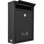 AWTOOLS Schwarzer Briefkasten 31, 215 x 320 x 85 mm