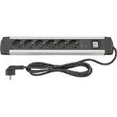 Fortis Steckdosenleiste 6-fach H05VV-F3G1,5 1,6m Aluminium