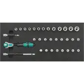 Wera Werkzeugmodul 1/3 Steckschlüssel 1/4 Zyklop und Haltefunktion, 33-tlg.