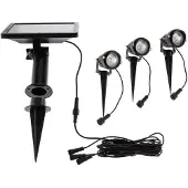 LINDBY LED-Solar-Erdspießleuchte Malida, 3er-Set, schwarz