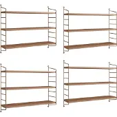 En.casa Modulares Wandregal Strängnäs 4er Set Hellbraun