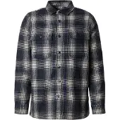 Superdry für Herren. M4010720A Kariertes Wollüberhemd mit marineblauem Fleecefutter (M), Lässig, Polyester, Langarm