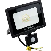 Luxula LED-Fluter mit Bewegungsmelder, EEK: F, 30W, 3000lm, 3000K, schwarz