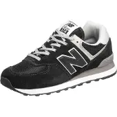 New Balance 574 Wildleder Trainer, Schwarz 45.5 EU