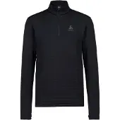 Odlo - Vielseitiges, halb-geschlossenes Fleecepullover - Essential Thermal Mid Layer 1/2 Zip M Black für Herren - Größe S - schwarz