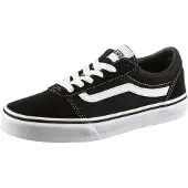 Vans Ward, Männlich, Kind, Modische Sneakers, Schwarz, Weiß, Einfarbig, Schnürverschluss