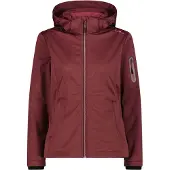CMP Softshelljacke "WOMAN JACKET ZIP HOOD" mit Kapuze mit Kinnschutz, atmungsaktiv, wasserdicht