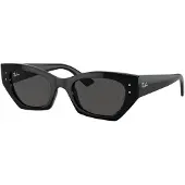 Ray-Ban 0RB4430 ZENA Unisex-Sonnenbrille Vollrand Geometrisch Kunststoff-Gestell, schwarz