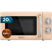 Cecotec 01709, Arbeitsplatte, Grill-Mikrowelle, 20 l, 700 W, Drehregler, Beige, Edelstahl