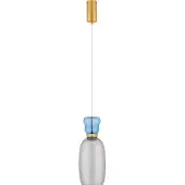 Nova Luce LED Pendelleuchte Pluma in Schwarz-transparent und Blau 9W 914lm