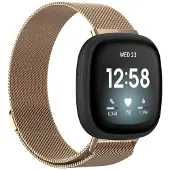 IMoshion Magnetisches Milanaise Armband für das Fitbit Versa 4/ 3 / Sense (2) - Rosé gold