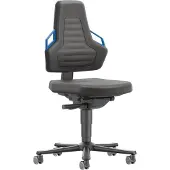 BIMOS Arbeitsdrehstuhl Nexxit Rollen Supertec-Gewebe schwarz Grifffarbe blau 450-600 mm